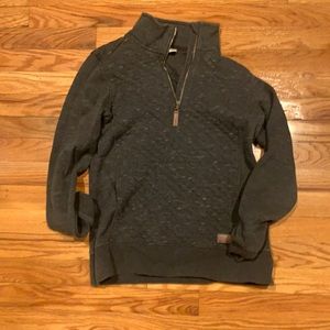LL Bean Grey Quilted Pullover